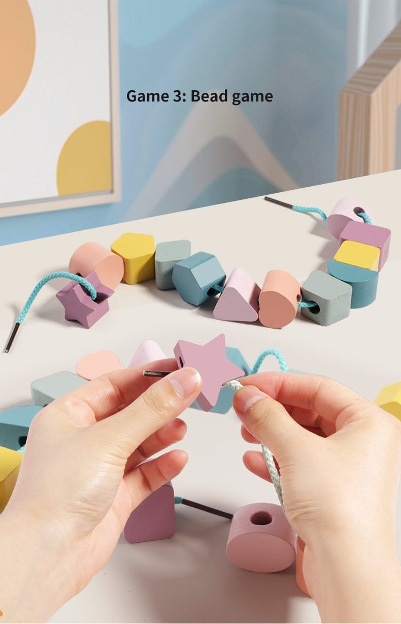 Tablero Montessori 3 en 1 | Apilamiento y Clasificación