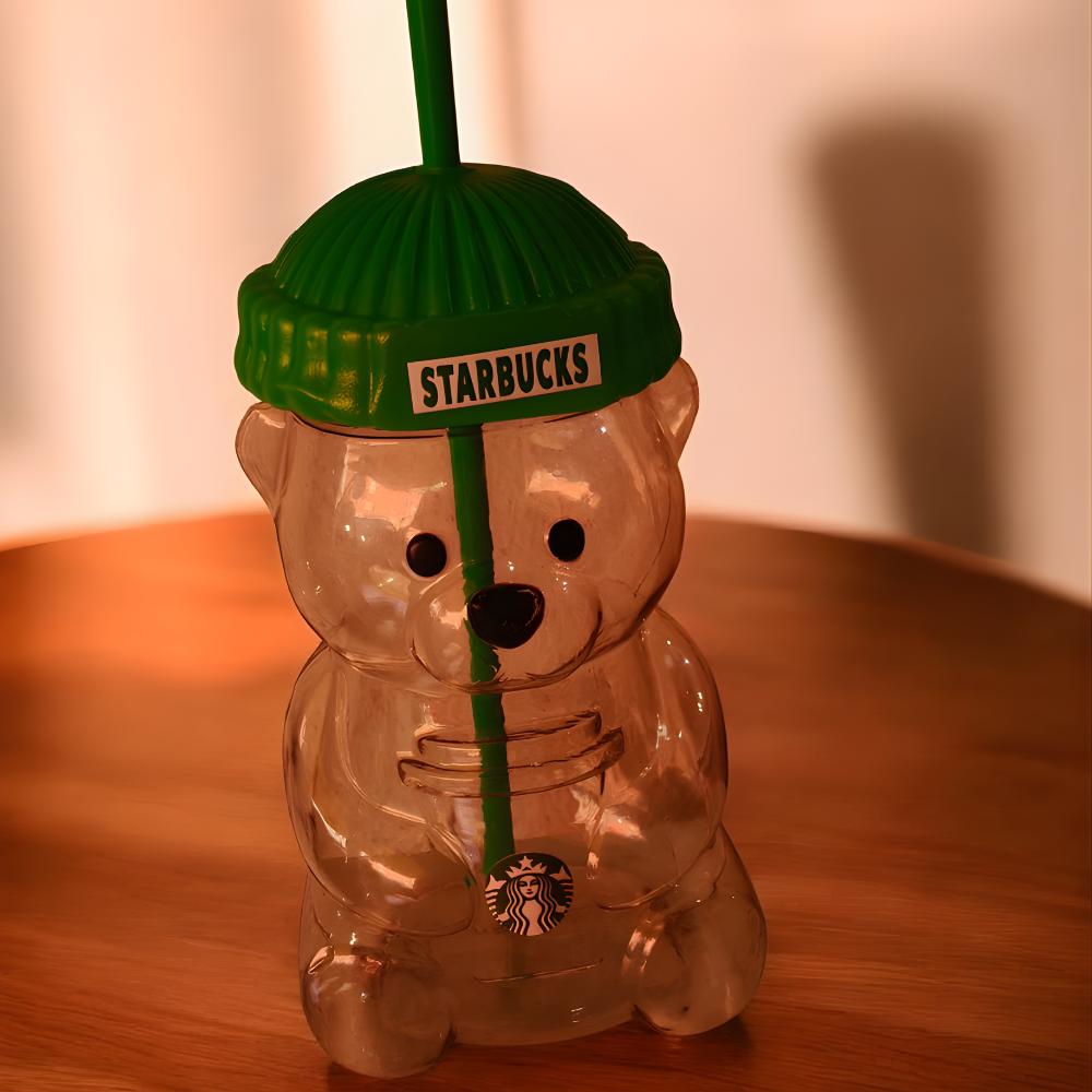 Vaso Bearista | 500 ml con Tapa y Popote