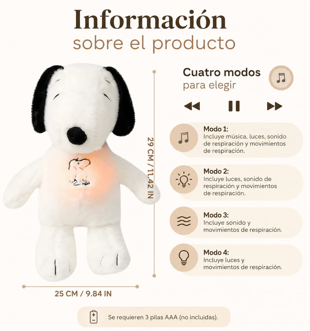 Peluche Snoopy para Bebé | Respiración Guiada