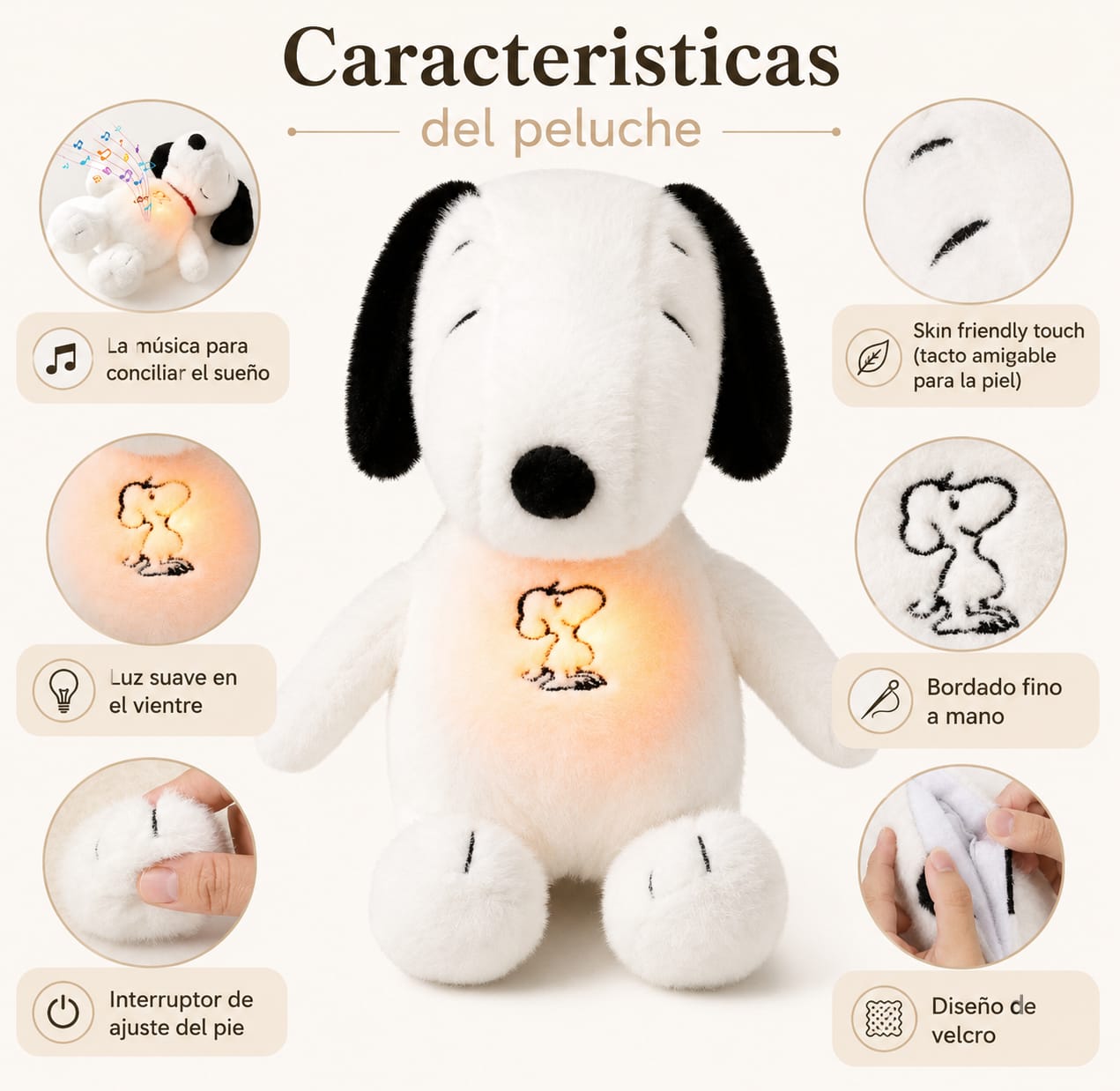 Peluche Snoopy para Bebé | Respiración Guiada