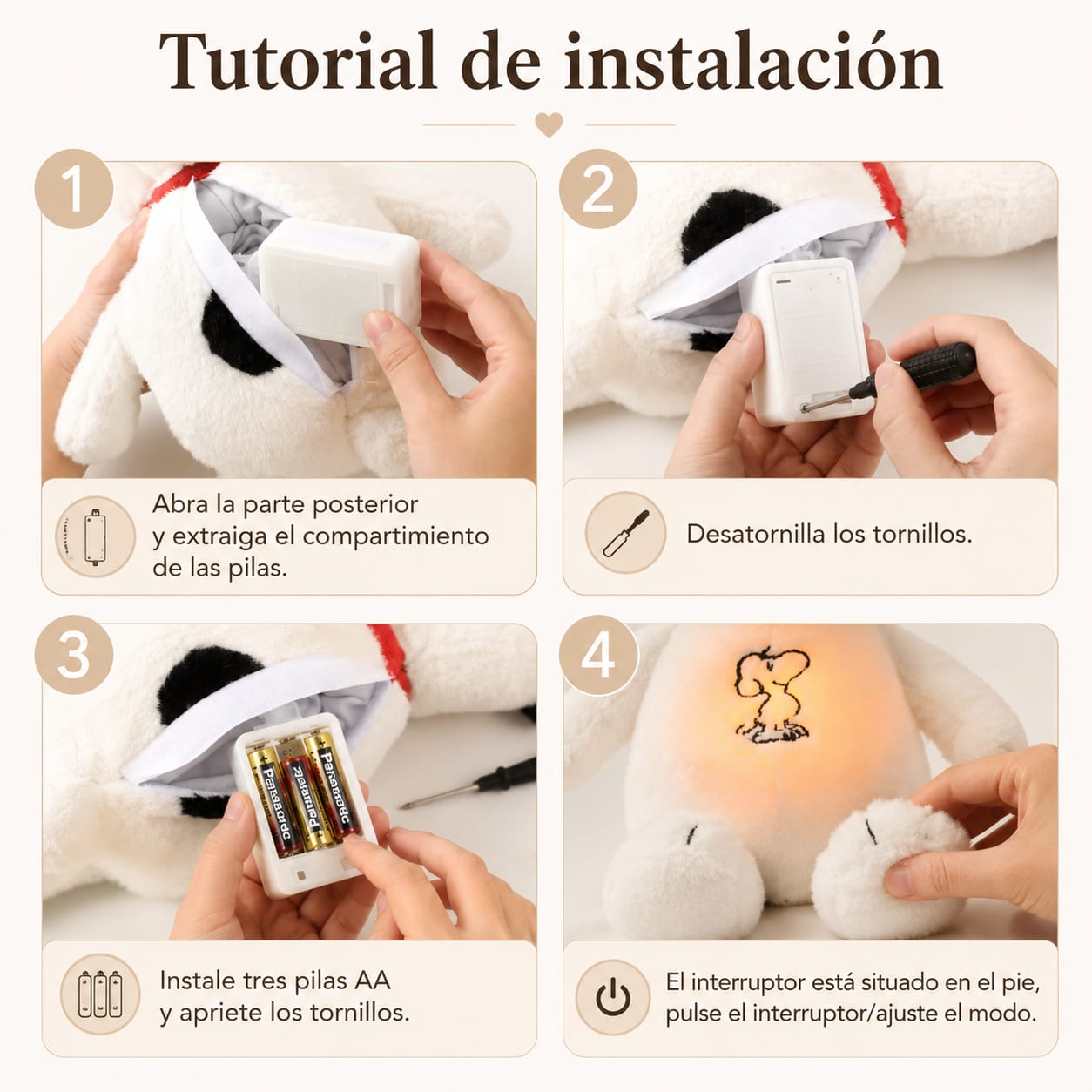 Peluche Snoopy para Bebé | Respiración Guiada