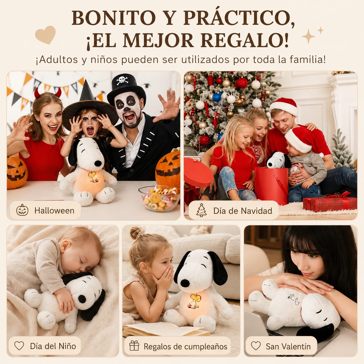 Peluche Snoopy para Bebé | Respiración Guiada