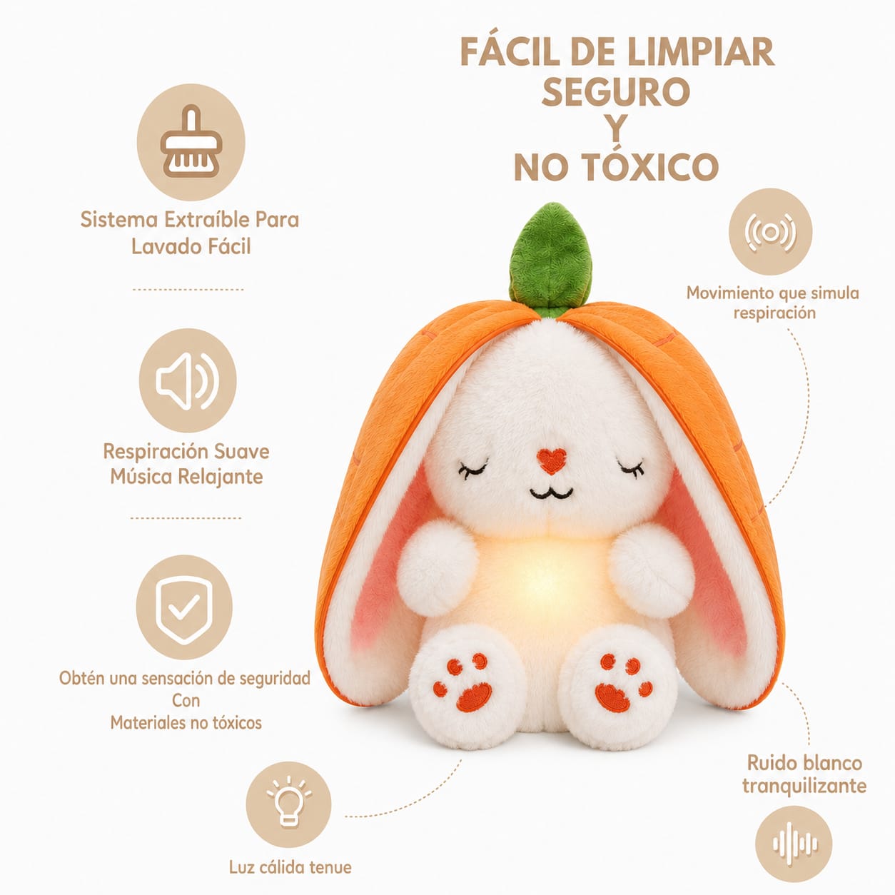 Peluche Conejo Zanahoria | Respiración Guiada