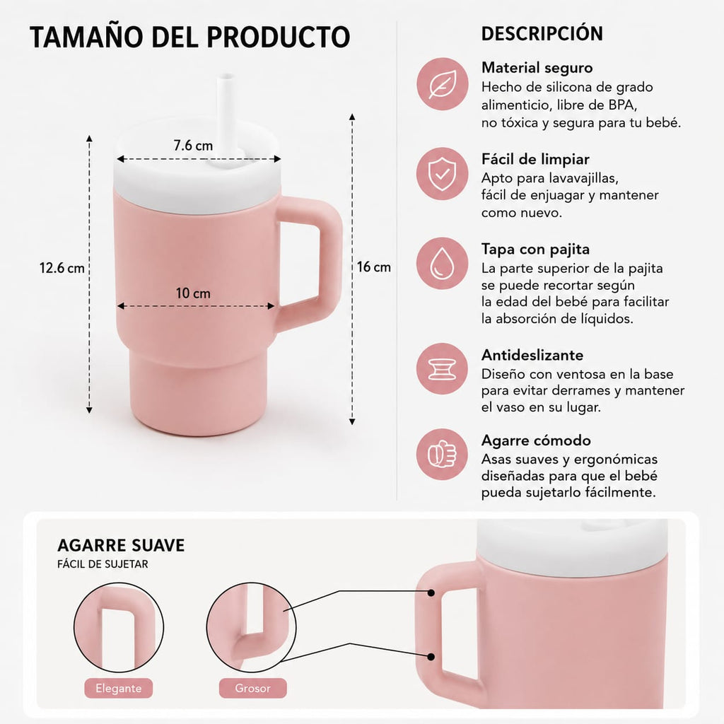 Vaso Entrenador para Bebé | Silicón Grado Alimenticio