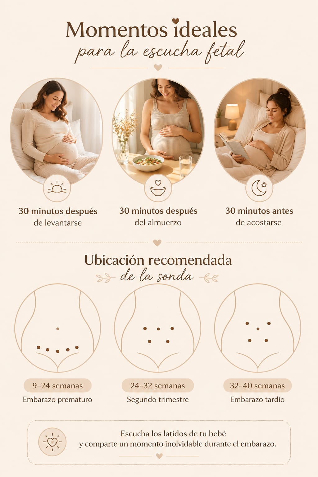Doppler Fetal Portátil | Monitor de Latidos del Bebé