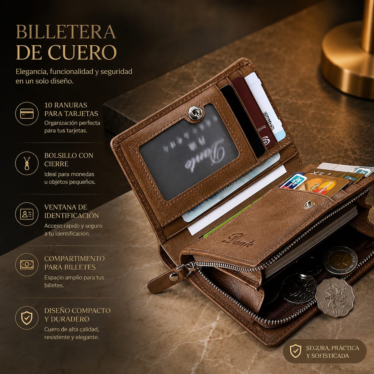 Cartera para Hombre | Ultrafina con Bloqueo RFID
