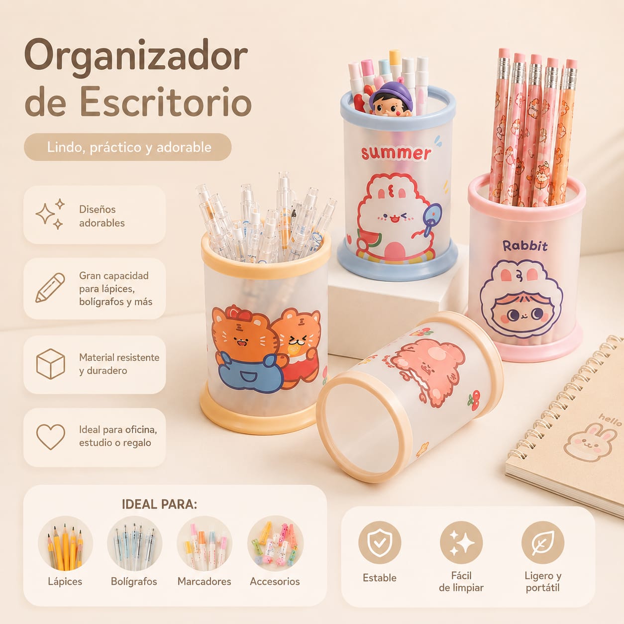 Organizador de Escritorio | Diseño Cute