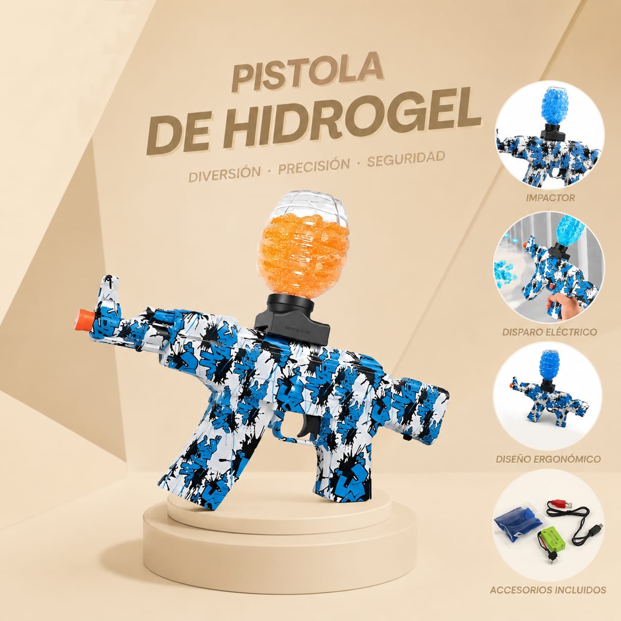 Lanzador Eléctrico de Hidrogel | Recargable