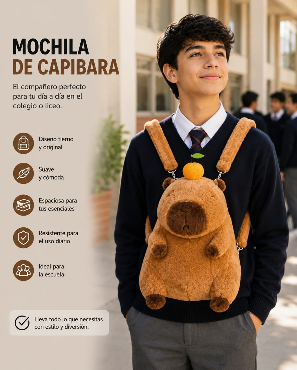 Mochila de Peluche Capibara