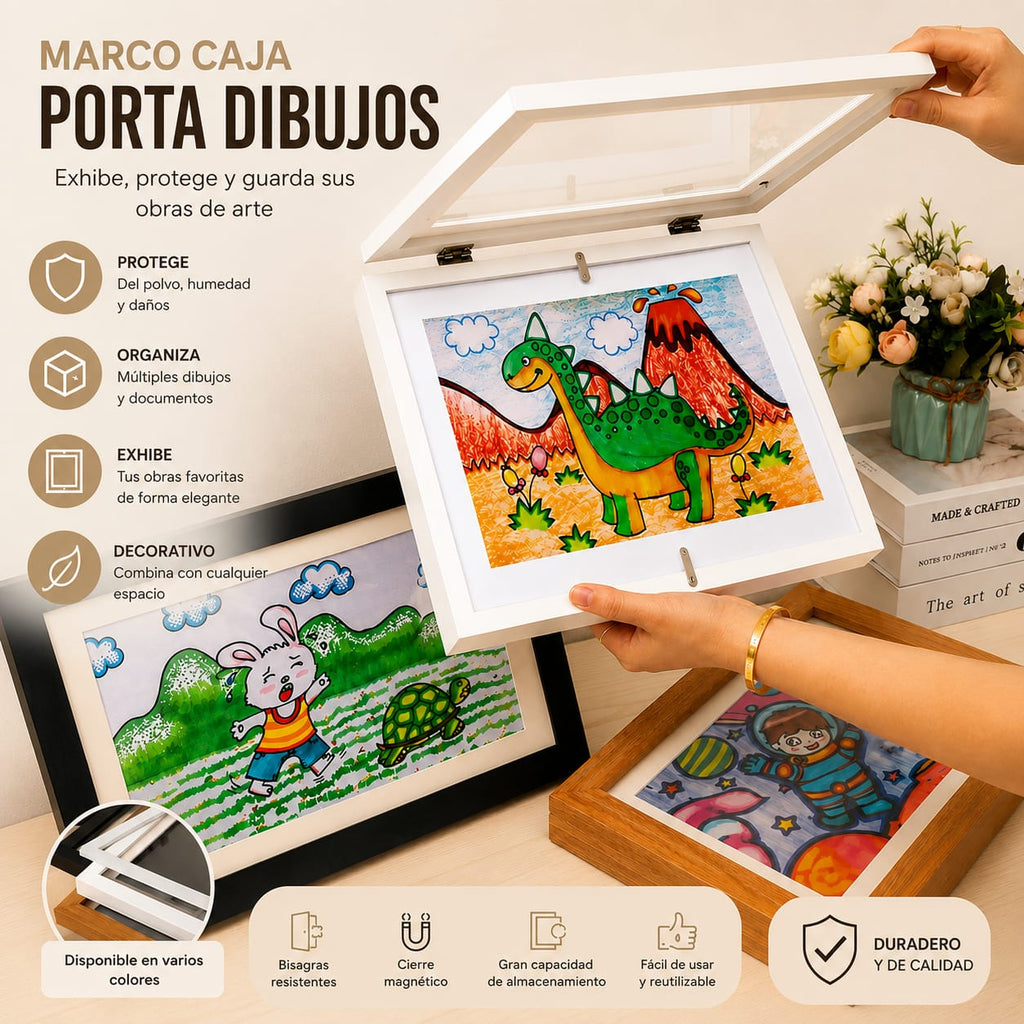 Marco Expositor para Dibujos Infantiles | Apertura Frontal