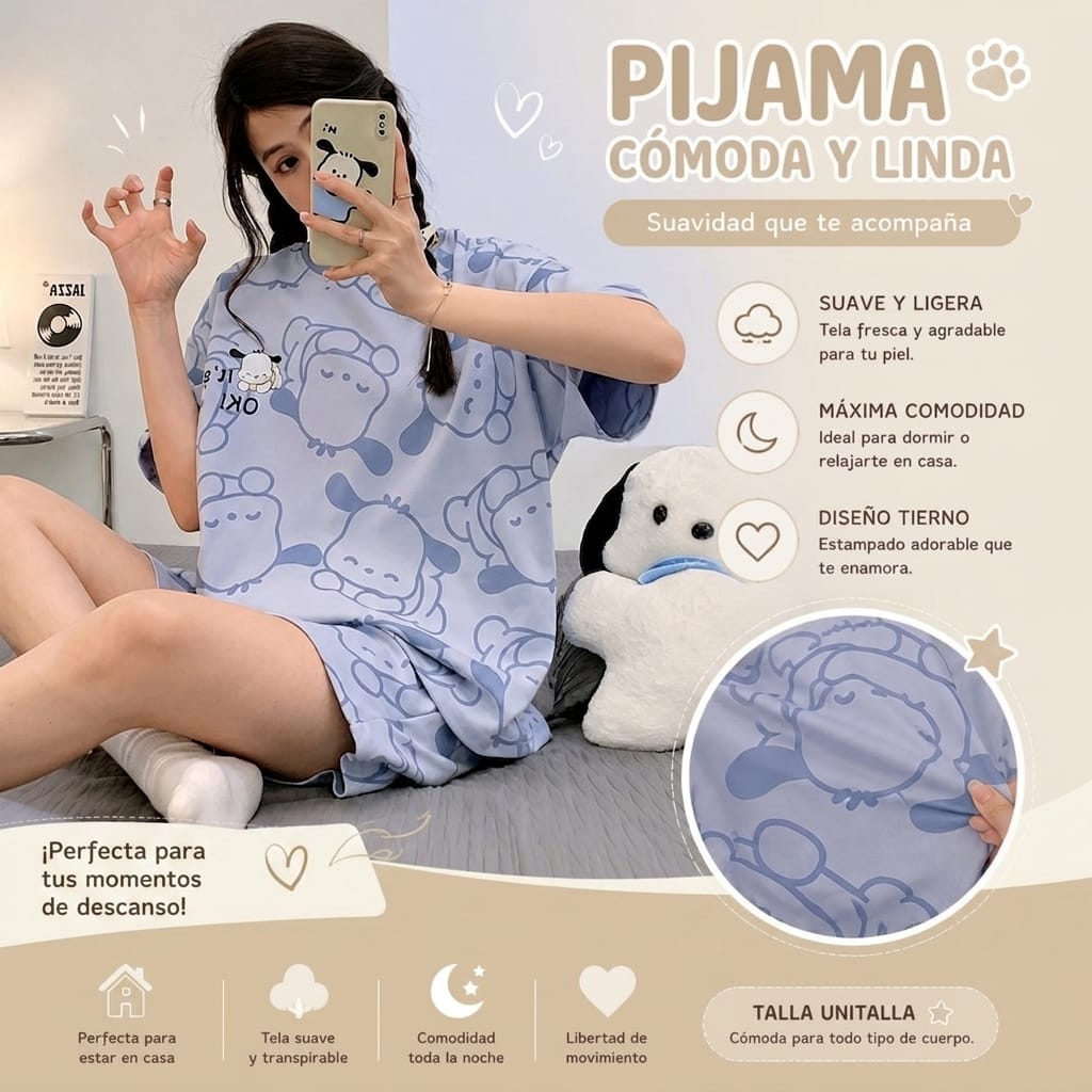 Pijama diseño Cute para Adolescente | 2 Piezas