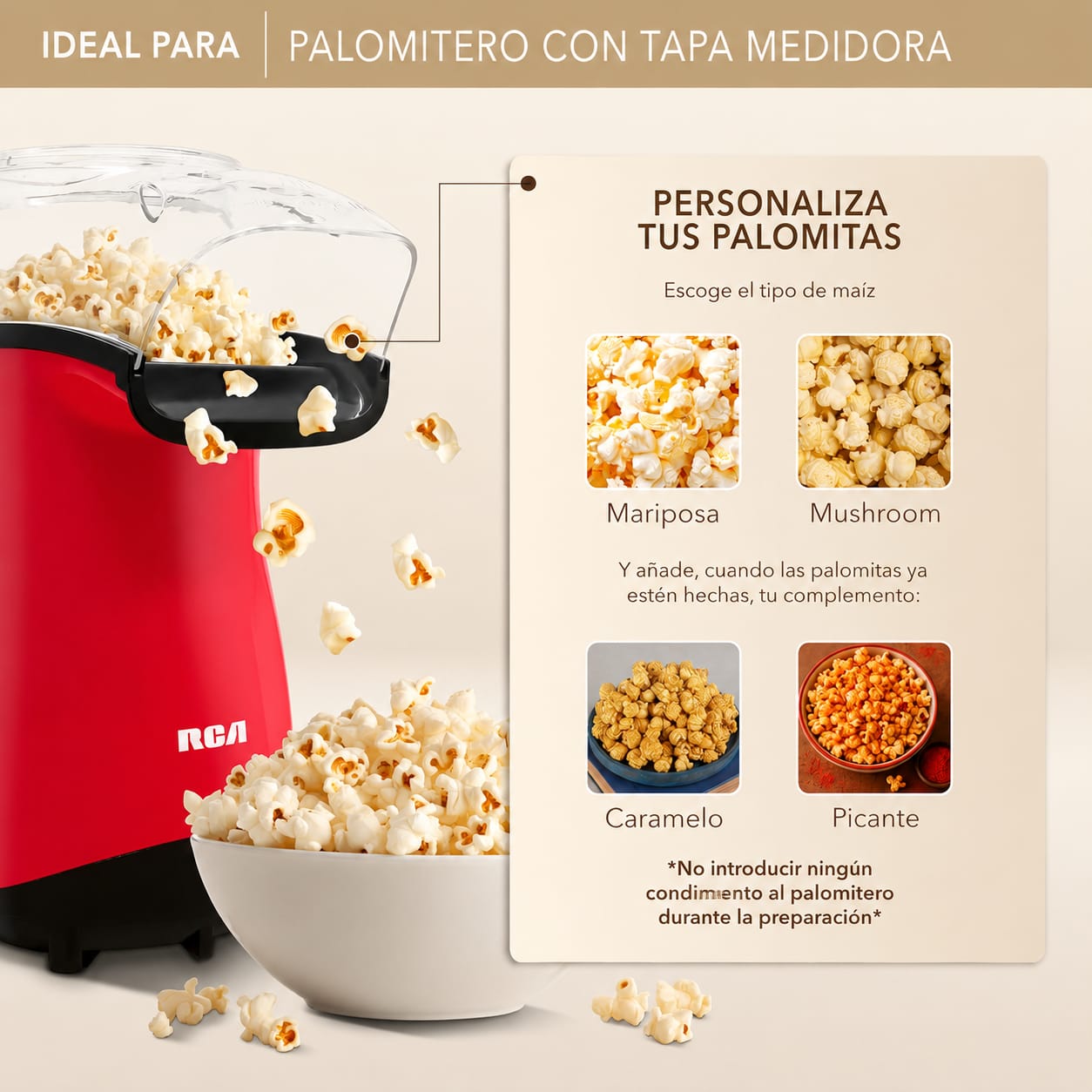 Máquina para Hacer Palomitas | Eléctrica sin Aceite