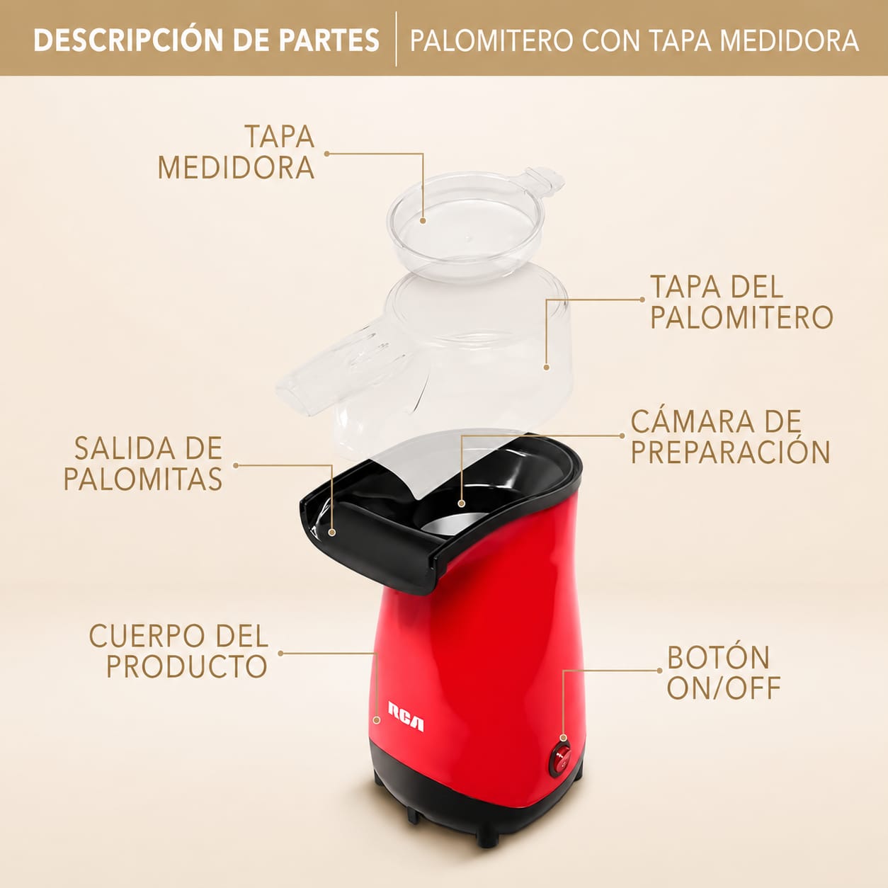Máquina para Hacer Palomitas | Eléctrica sin Aceite