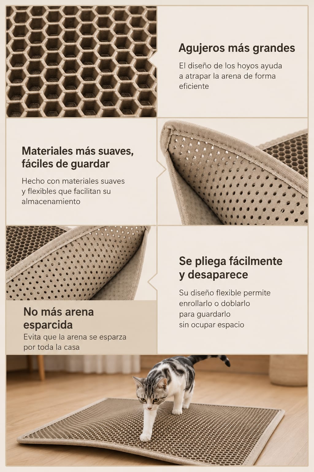 Alfombra Recolectora de Arena para Gatos | Doble Capa