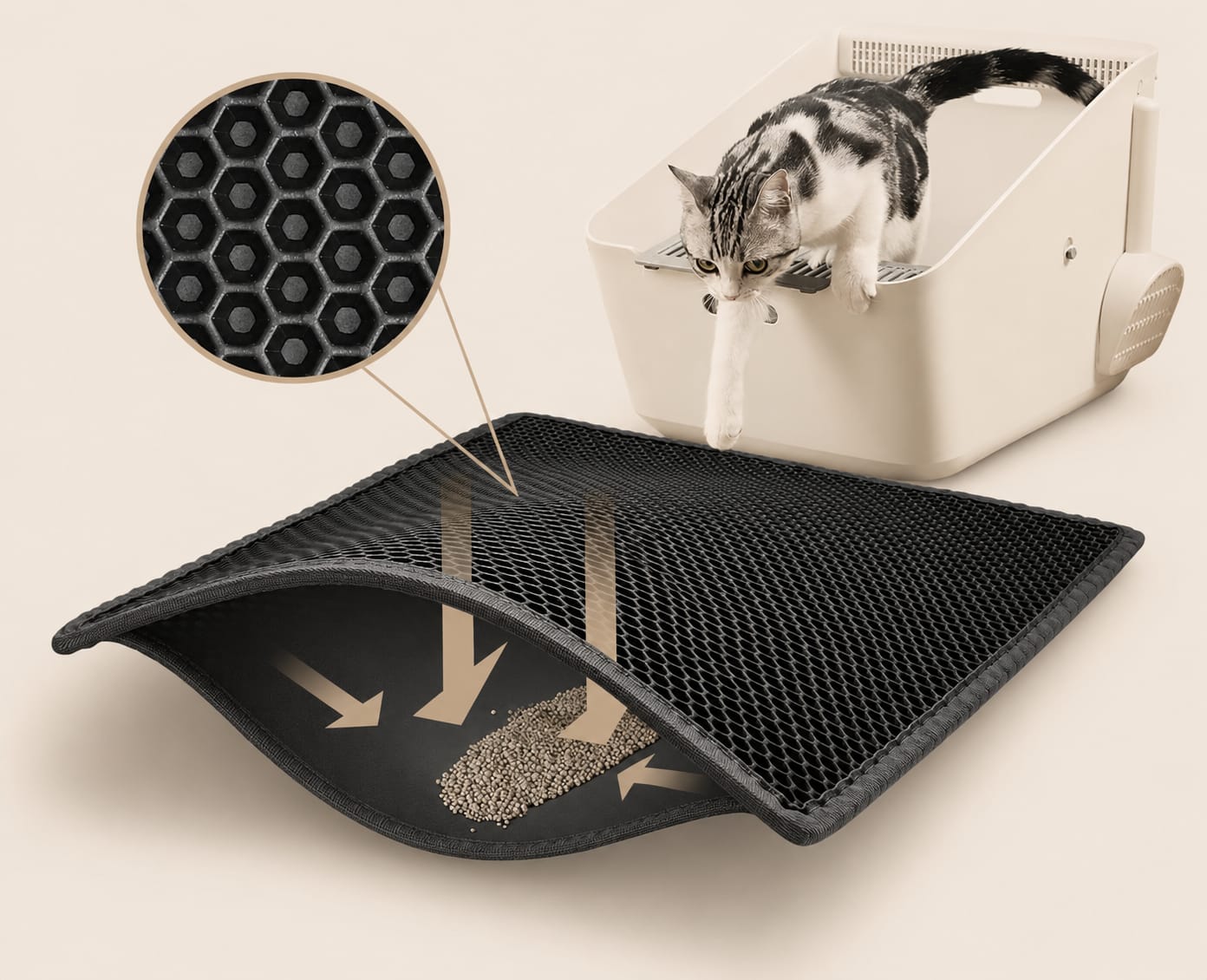 Alfombra Recolectora de Arena para Gatos | Doble Capa