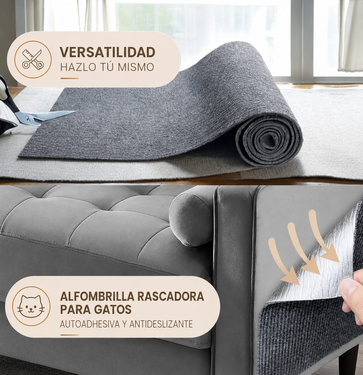 Tapete Rascador para Gatos | Protector de Muebles