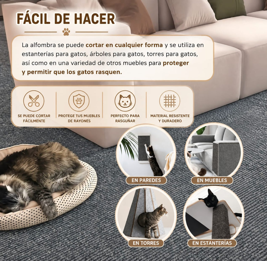 Tapete Rascador para Gatos | Protector de Muebles
